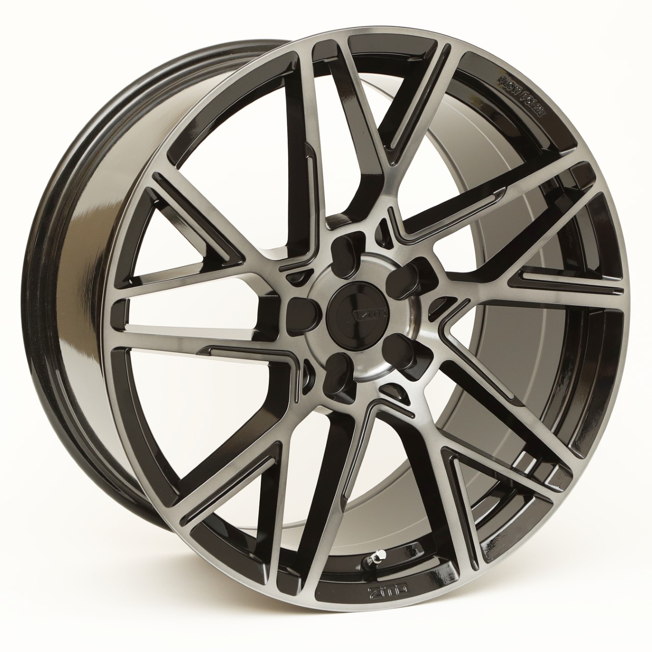 NEW 19" ZITO ZF-X FLOW FORMED ALLOY WHEELS IN GLOSS BLACK WITH POLISHED FACE WITH DEEPER CONCAVE 9.5" REAR